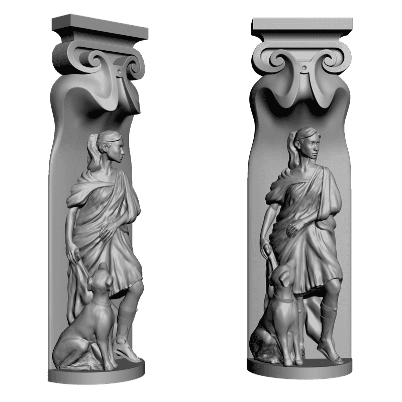 картинка Девушка с собакой L1-059 3D-STL.COM