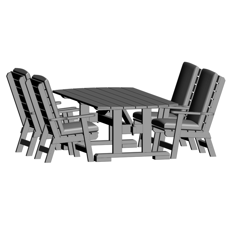 картинка Набор Стол и стулья M13-058 3D-STL.COM