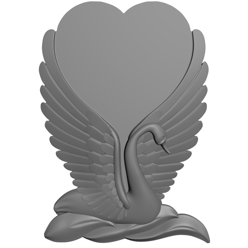 картинка Лебедь и сердце D21-009 3D-STL.COM