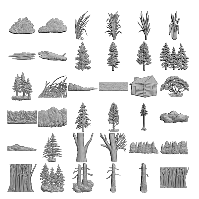 картинка Деревья подборка F4-120 3D-STL.COM