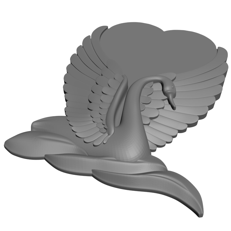 картинка Лебедь и сердце D21-009 3D-STL.COM