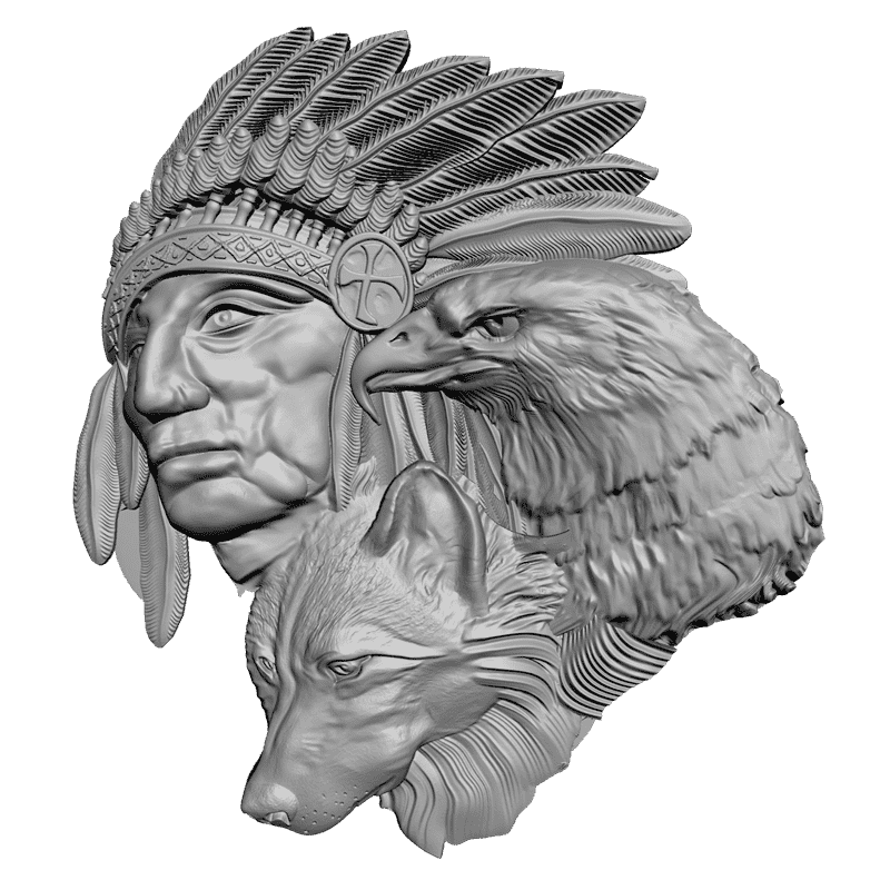 картинка Индеец L1-046 3D-STL.COM