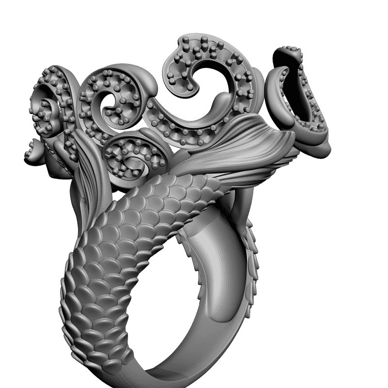 картинка Кольцо Русалка RY2-031 3D-STL.COM