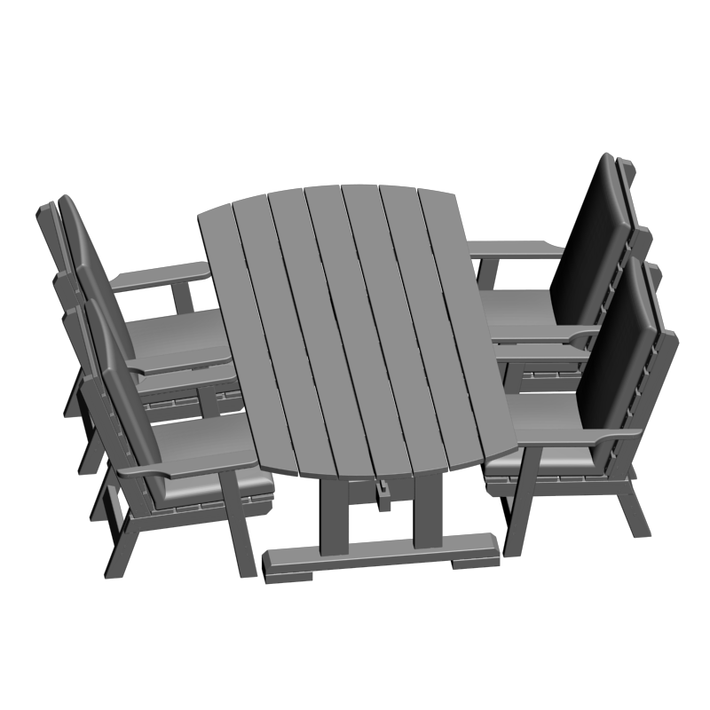 картинка Набор Стол и стулья M13-058 3D-STL.COM