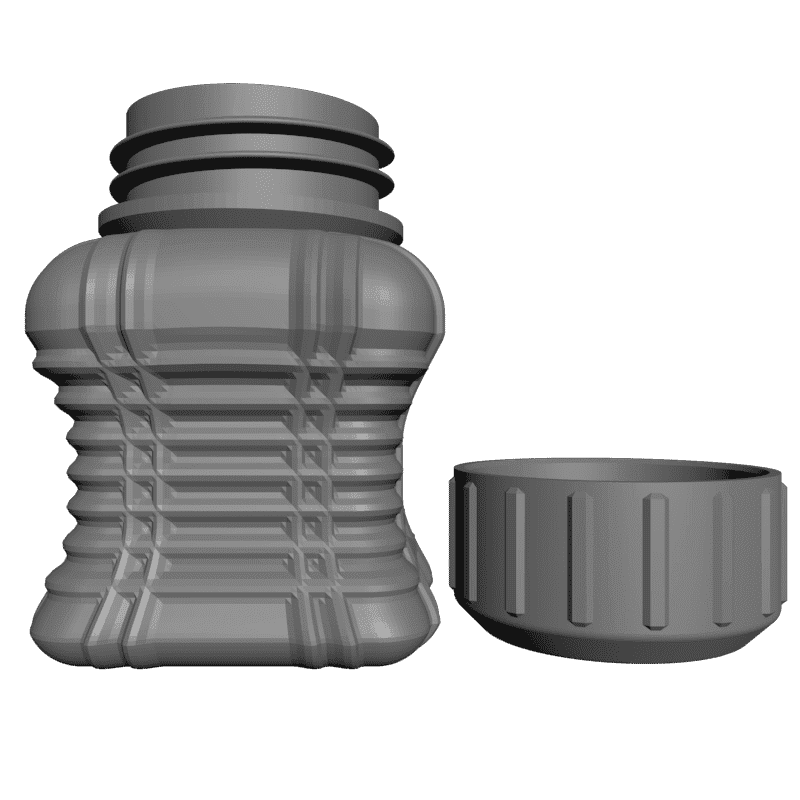 картинка Бутылка и винтовая крышка H5-075 3D-STL.COM