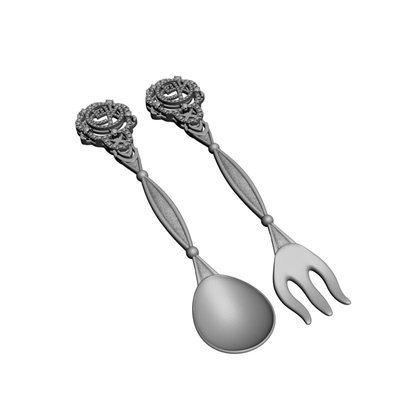 картинка Ложка и вилка H5-110 3D-STL.COM