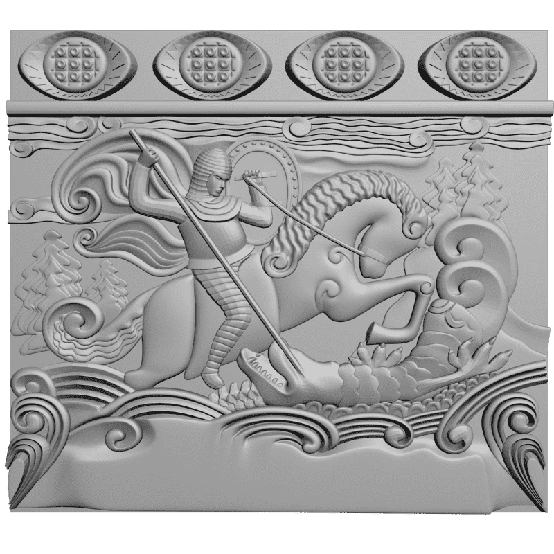картинка Рыцарь на коне D12-453 3D-STL.COM