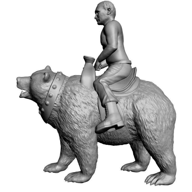 картинка Владимир Путин на медведе L3-366 3D-STL.COM