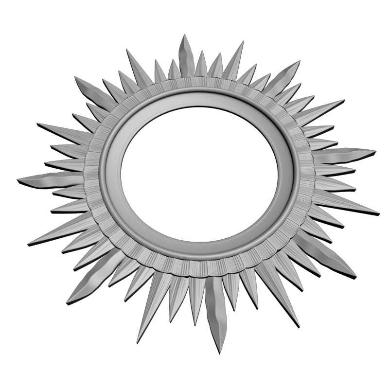 картинка Круглая рамка солнышком D14-705 3D-STL.COM