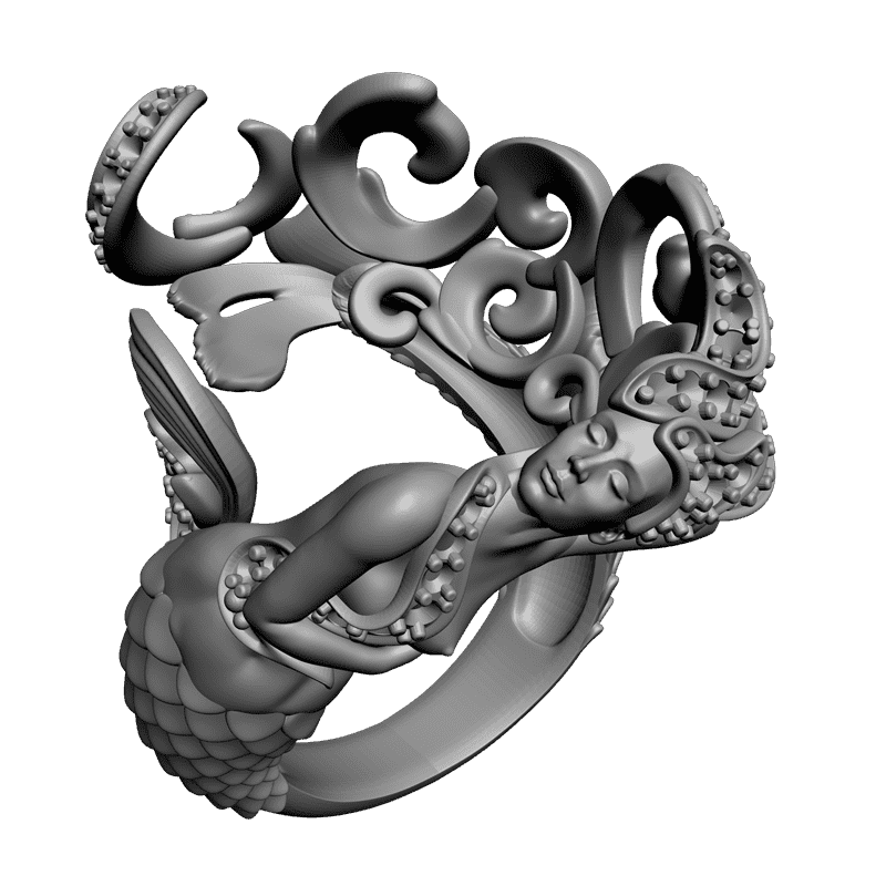 картинка Кольцо Русалка RY2-031 3D-STL.COM