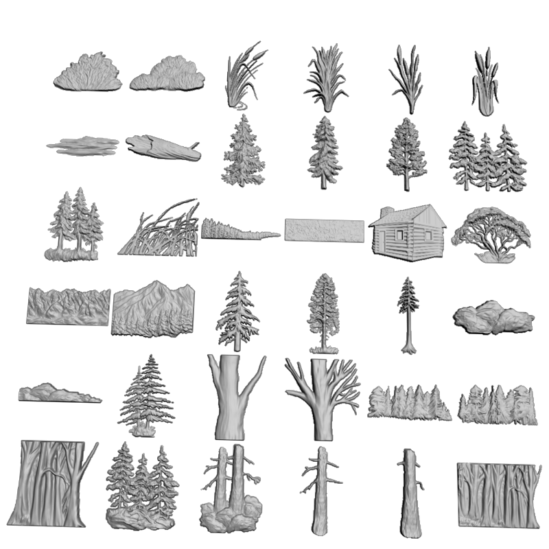 картинка Деревья подборка F4-120 3D-STL.COM