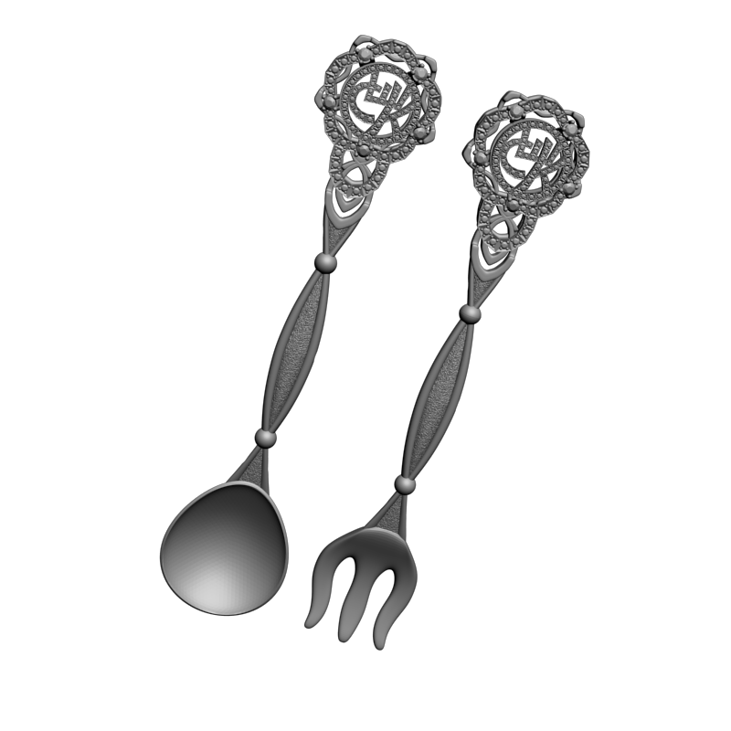картинка Ложка и вилка H5-110 3D-STL.COM