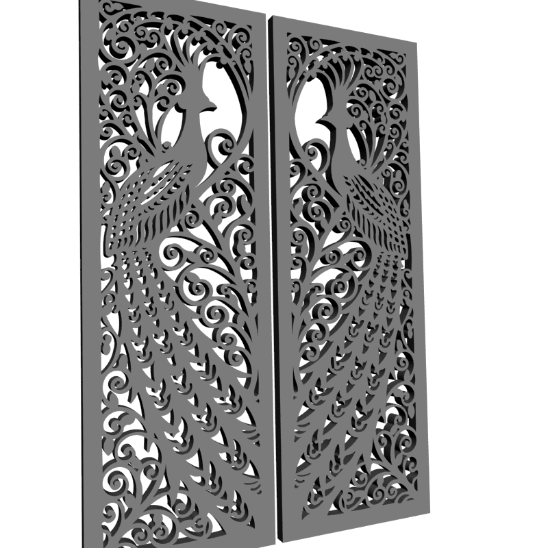 картинка Решётка резная Павлин D15-015 3D-STL.COM