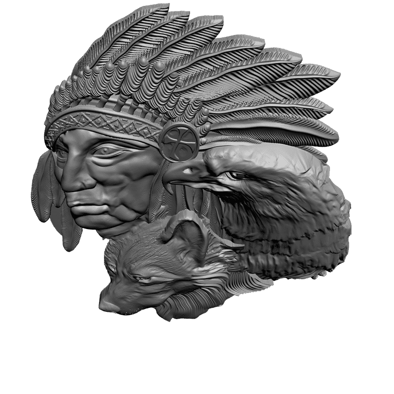 картинка Индеец L1-046 3D-STL.COM
