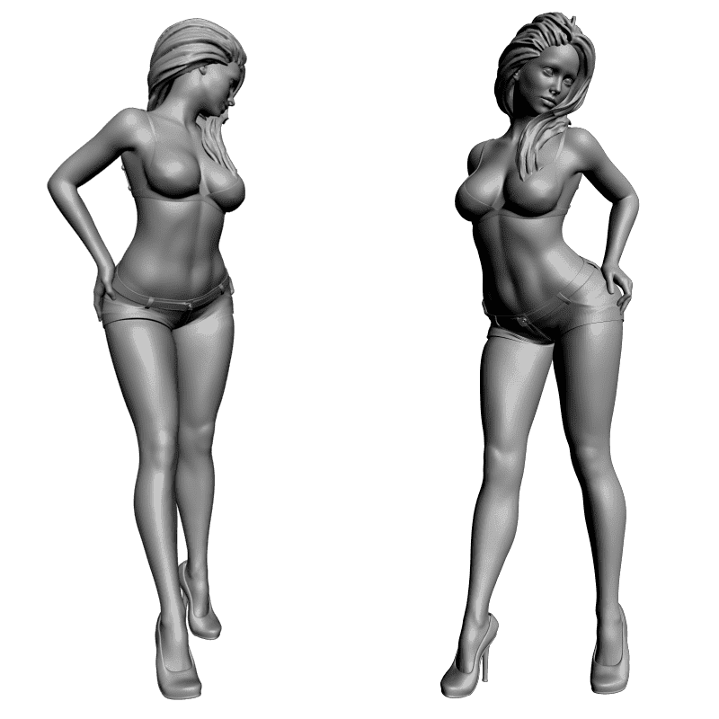 картинка Девушка в шортиках L3-117 3D-STL.COM