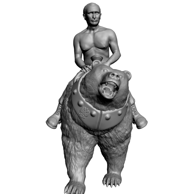 картинка Владимир Путин на медведе L3-366 3D-STL.COM