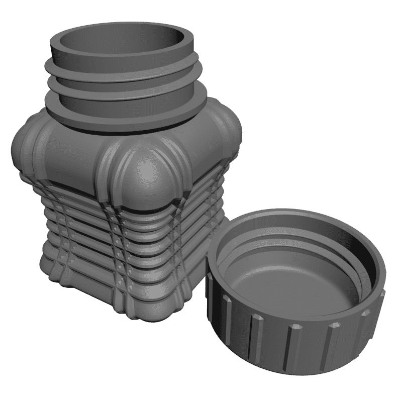 картинка Бутылка и винтовая крышка H5-075 3D-STL.COM