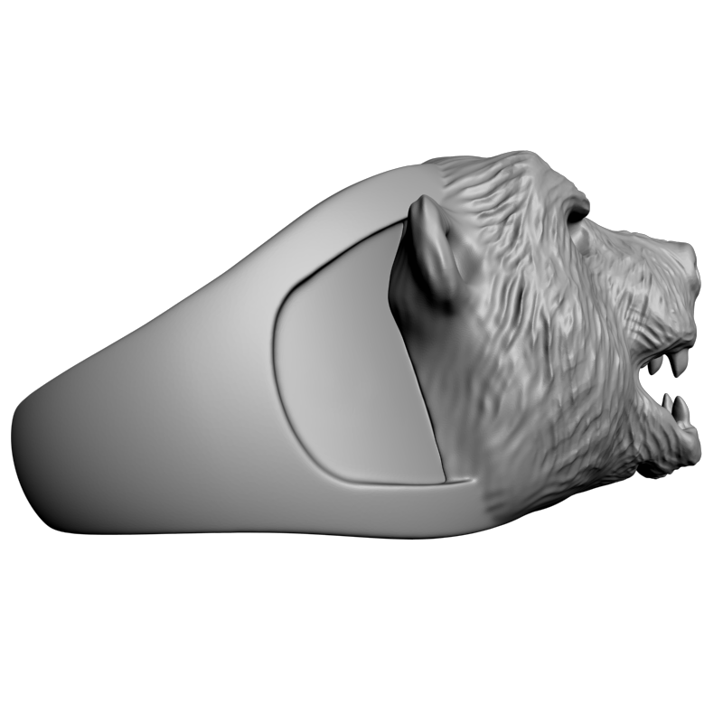картинка Кольцо голова медведя RY2-167 3D-STL.COM